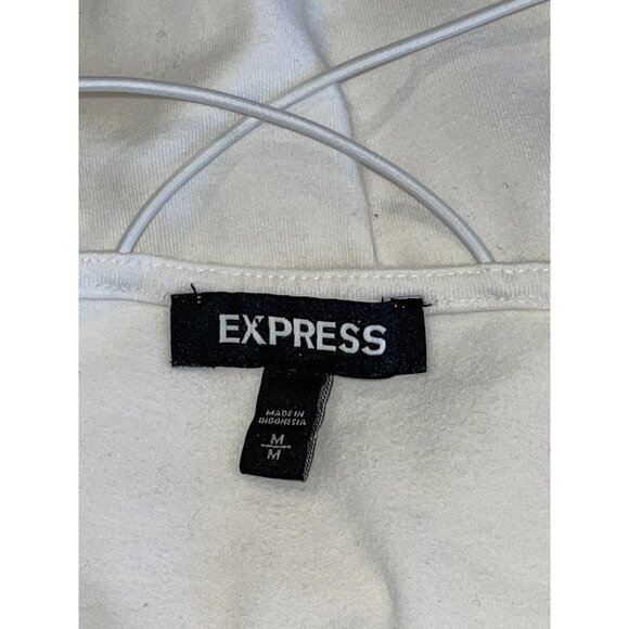 Express White Lace-Trimmed Camisole Y2/k Style Spaghetti Cottagecore Top M Medi - Picture 7 of 9